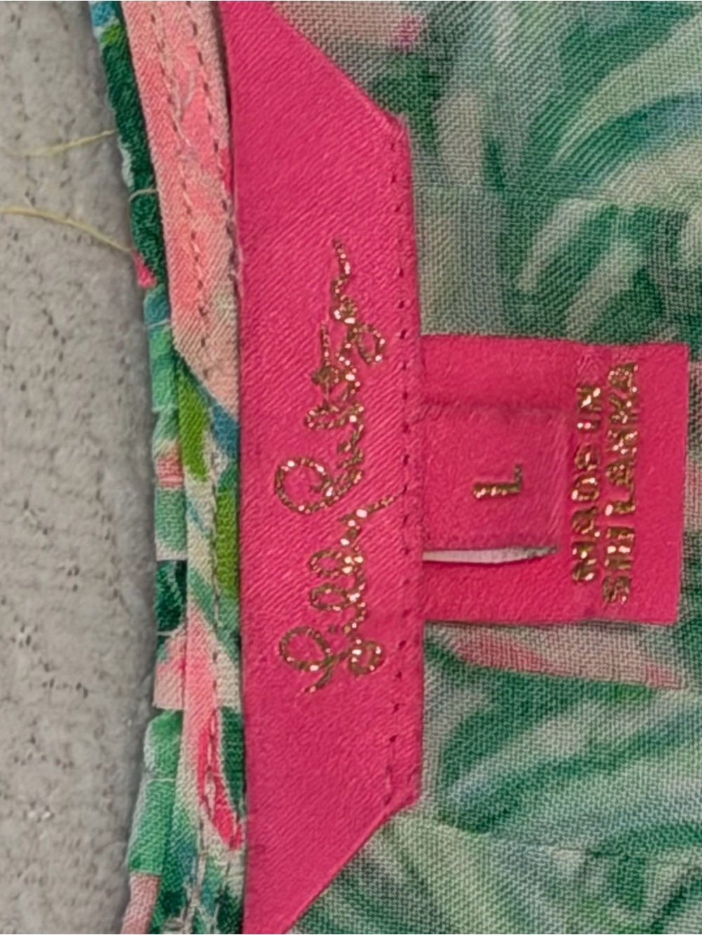 Lilly Pulitzer Hollie Tunic Dress Palm Trees Pink Blossom Large - Picture 8 of 11